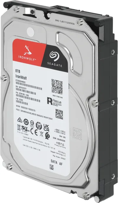 Жесткий диск Seagate IronWolf ST8000VN002, 8 ТБ, SATA III, 3.5", 5400 RPM, 256 МБ
