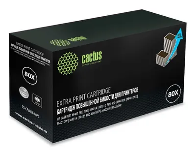 Картридж Cactus CS-CF280X-MPS (HP 80X), чёрный, 13 000 стр., для HP LJ Pro 400/M401/M425