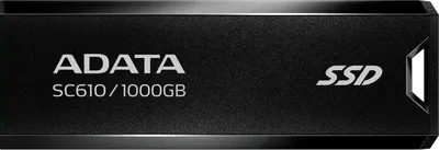 Внешний накопитель External SSD ADATA 1TB USB 3.2 Gen 2 (USB 10Gbps) R550/W500MB/s 3D NAND COLOR BOX black