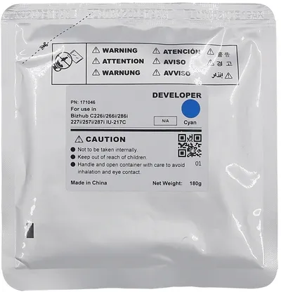 Девелопер CET CET171046 для Konica Minolta Bizhub, Cyan, 180 г, 90000 стр.