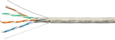 Кабель Cabeus STP-4P-Cat.6a-SOLID-IN-PVC, U/FTP, Cat.6a, 4 пары, 305м