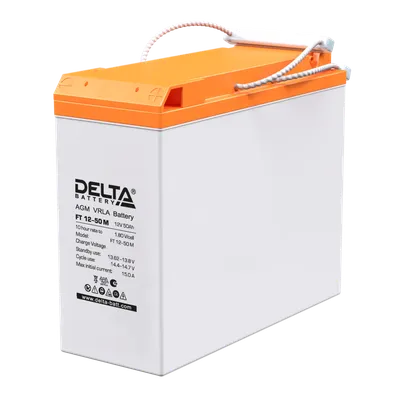 Аккумулятор Delta FT 12-50 M, 12В, 50Ач, AGM