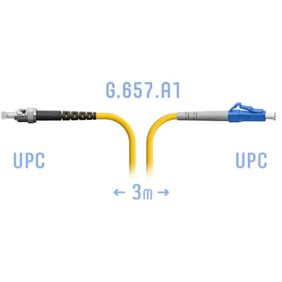 Патч-корд оптический SNR SNR-PC-LC/UPC-ST/UPC-A-3m, LC/UPC—ST/UPC, SM G.657.A1, 3 м