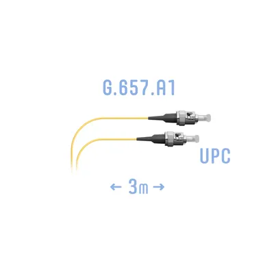 Шнур оптический SNR SNR-PC-ST/UPC-A-3m (0,9), ST/UPC-ST/UPC, SM G.657.A1, 3 м