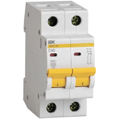 Автоматический выключатель IEK ВА47-29 (MVA20-2-040-C), 2P, 40 А, х-ка C, 4,5 кА