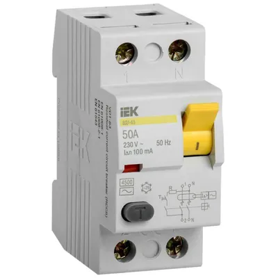 УЗО iEK ВД1-63 MDV10-2-050-100, 2п, 50 А, 100 мА, тип AC