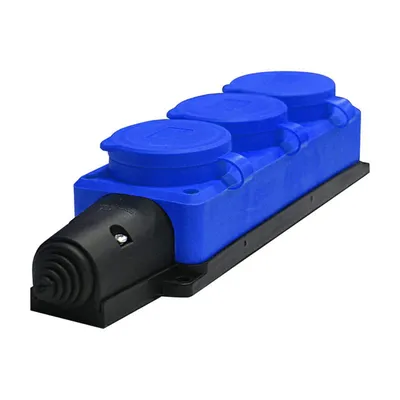 Колодка удлинителя Universal 3044, 3-м, 16А, IP44, синяя