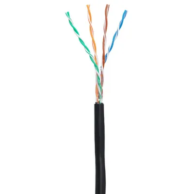 Кабель NETLAN EC-UU004-5E-PE-BK, U/UTP Cat.5e, 4 пары, PE, 305м