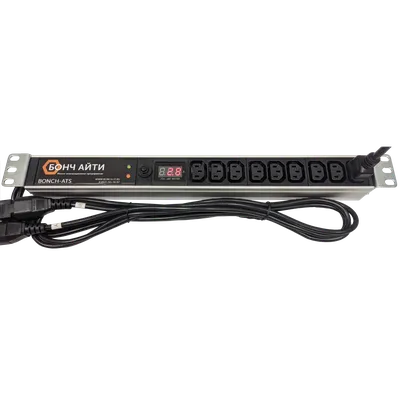 Блок розеток с АВР Bonch BONCH-ATS/PDU 8A-9C13-Am-C14/C14, 9×C13, 8 А, 19"