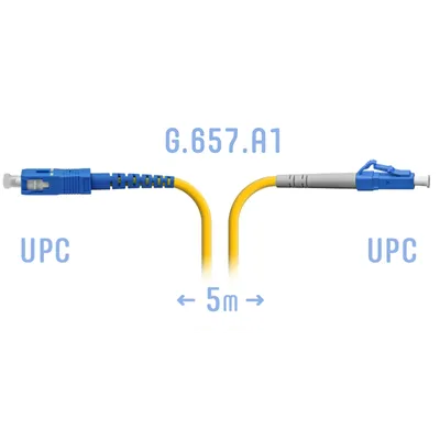 Патч-корд оптический SNR SNR-PC-LC/UPC-SC/UPC-A-5m, LC/UPC–SC/UPC, SM G.657.A1, 5 м