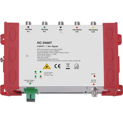 Передатчик оптический НПО Кабельные сети KC2500T, 4×SAT+TV, SC/APC