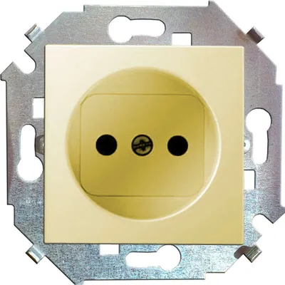 Розетка Simon 1591431-031, 1-местная, 16А, IP20, без заземления, слоновая кость
