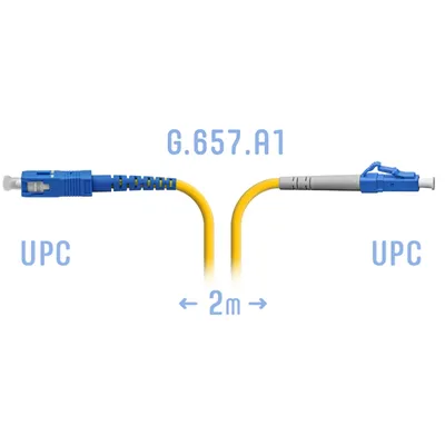 Патчкорд оптический SNR SNR-PC-LC/UPC-SC/UPC-A-2m, LC/UPC-SC/UPC, Simplex, SM, 2м