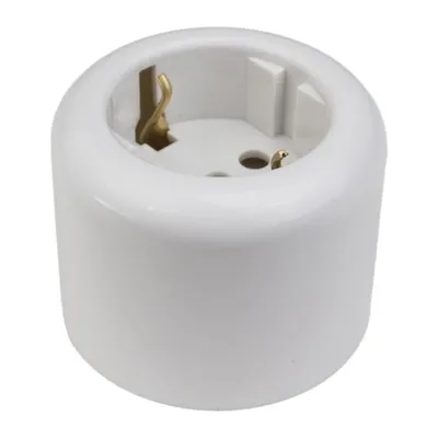 Розетка Bironi R1-101-01, с заземлением SCHUKO, 16А, IP20, белый