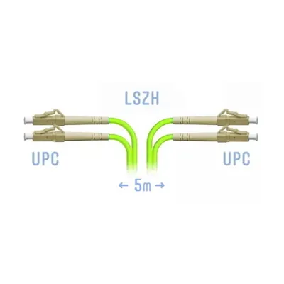 Патч-корд оптический SNR SNR-PC-LC/UPC-MM5-DPX-5m (2,0), LC/UPC-LC/UPC, MM OM5, 5м