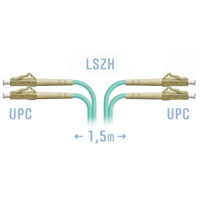 Патч-корд оптический SNR SNR-PC-LC/UPC-MM-DPX-1.5m, LC/UPC–LC/UPC, MM OM3, Duplex, 1,5 м