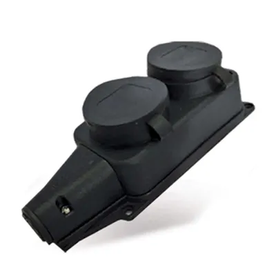 Розетка Universal 1027, двухместная, 16А, 250В, IP44, с заземлением