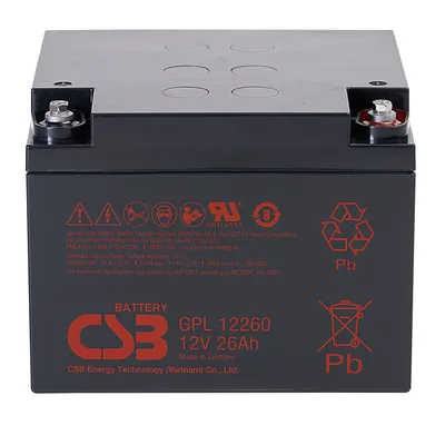 Аккумулятор CSB GPL12260 I, 12В, 26Ач, I1, AGM