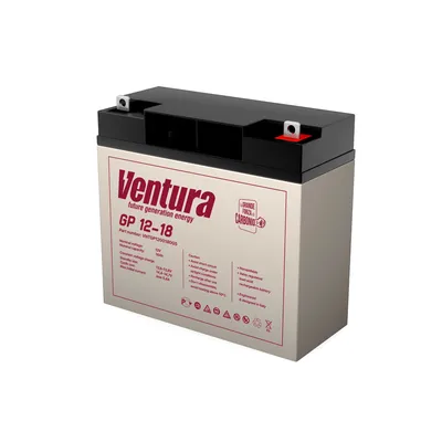 Аккумулятор Ventura GP 12-18, 12 В / 18 А·ч, AGM VRLA, клеммы M5, 182x77x166 мм