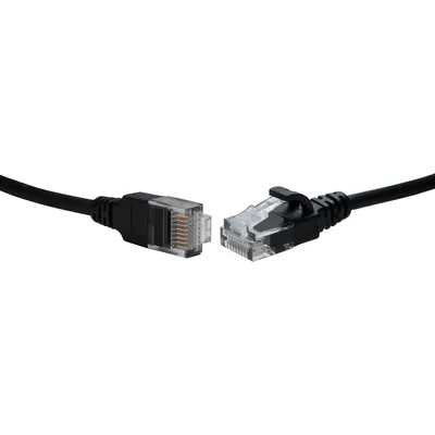 Патч-корд SNR SNR-UU4-5E-005-LST-BK (3,8), U/UTP cat.5e, 4 пары, 0,5 м, LSZH, чёрный