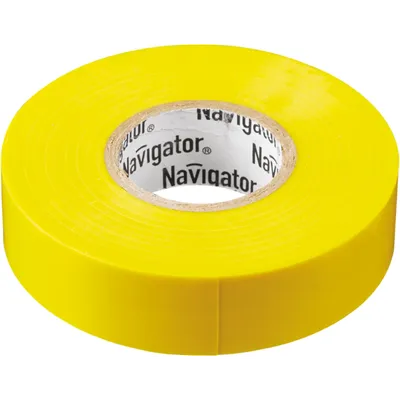 Изолента Navigator 71112, ПВХ, 19мм×20м, желтая