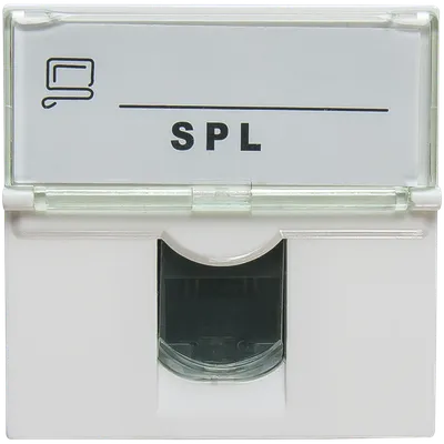 Розетка информационная SPL 200007, UTP 1×RJ45, cat5e, 45×45 мм, белая