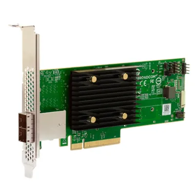 Контроллер RAID Broadcom LSI 9500-8e, PCIe Gen4 x8, Tri-Mode 12G, 8 портов