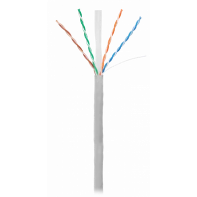 Кабель NETLAN EC-UU004-6-PVC-GY, U/UTP кат.6 4 пары, PVC, 305м