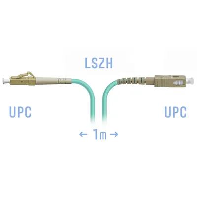 Патч-корд оптический SNR SNR-PC-LC/UPC-SC/UPC-ММ-1m, LC/UPC–SC/UPC, MM OM3, 1 м