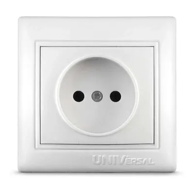 Розетка Universal С0022, 1-местная, скрытой установки, 16А, IP20, без заземления, белый