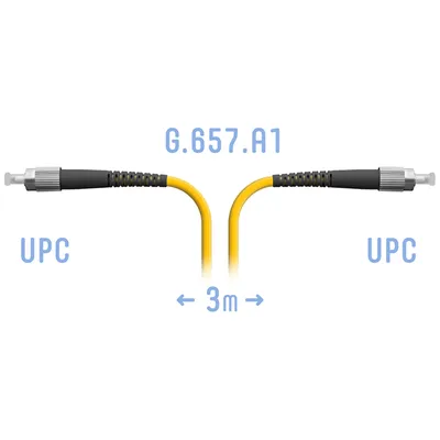Патч-корд оптический B-OptiX BO-PC-FC/UPC-A-3m, FC/UPC–FC/UPC, SM G.657.A1, 3 м