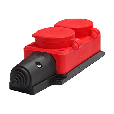 Колодка удлинителя Universal 3072, 2-м, 16А, IP44, красная