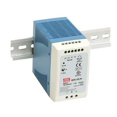 Блок питания MeanWell MDR-100-12 MW, 100 Вт, 12 В/7.5 А, DIN-рейка