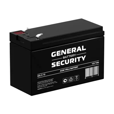 Аккумулятор General Security GSL9-12, AGM, 12В, 9А·ч, клеммы F2