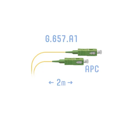 Патч-корд оптический SNR SNR-PC-SC/APC-A-2m (0,9), SC/APC–SC/APC, SM G.657.A1, 2 м