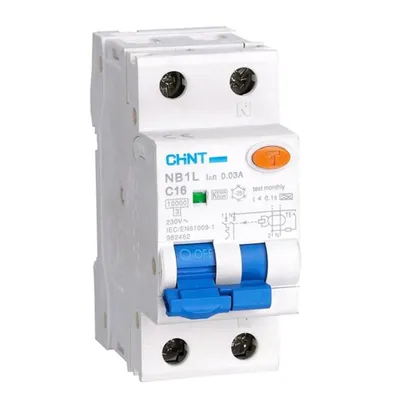 Выключатель дифференциального тока CHINT NB1L 203109, 1P+N, 25A, 30мА, тип AC, 10кА