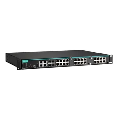Шасси коммутатора MOXA IKS-6728A-4GTXSFP-HV-HV-T, до 28 портов, 2×PSU