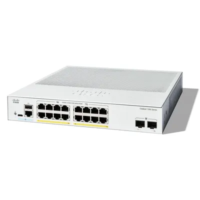 Коммутатор Cisco Catalyst C1300-16FP-2G, 16×1GbE PoE+, 2×SFP, L3