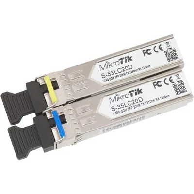 Оптические модули MikroTik S-3553LC20D, комплект 2 шт, SFP, 1.25G, SM, 20 км