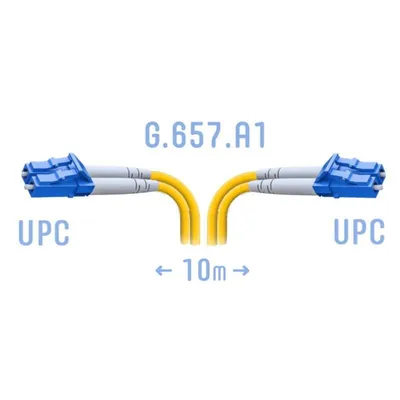 Патч-корд оптический B-OptiX BO-PC-LC/UPC-DPX-A-10m, LC/UPC–LC/UPC, SM G.657.A1, Duplex, 10 м