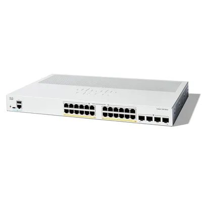 Коммутатор Cisco Catalyst C1300-24P-4G, 24×1GbE PoE+ 195 Вт, 4×SFP, L3