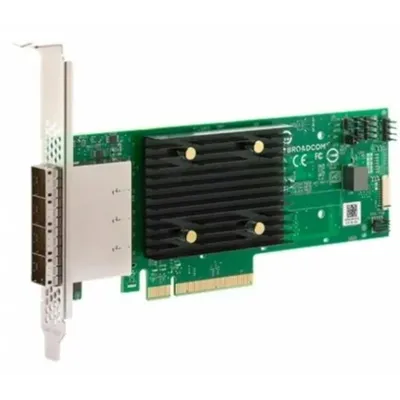 Broadcom 05-50075-00 Контроллер SAS LSI 9500-16e SGL (05-50075-00) PCIe Gen4 x8 LP, Tri-Mode SAS/SATA/NVMe 12G HBA, 16port(4*ext SFF8644), 3816 IOC