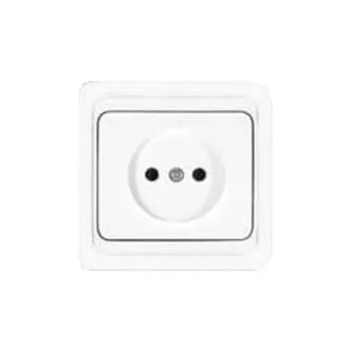 Розетка Universal В0022, 1-местная, 16А, IP20, без заземления, белая
