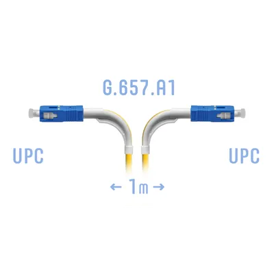 Патч-корд оптический SNR SNR-PC-SC/UPC-A-1m (angle), SC/UPC–SC/UPC, SM G.657.A1, 1 м