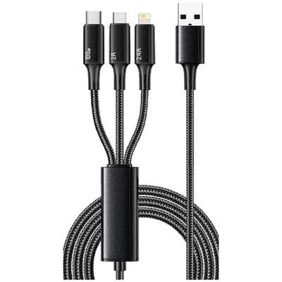 Кабель Rexant 18-7075 USB 3 в 1, USB-A — Type-C/Lightning/micro USB, 1.2 м
