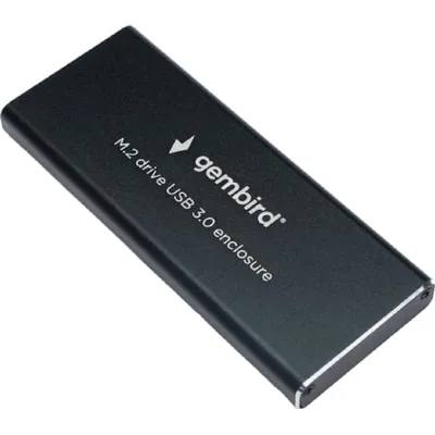 Внешний корпус Gembird EEM2-SATA-1 USB 3.0 для M2 SATA порт MicroB, металл, черный