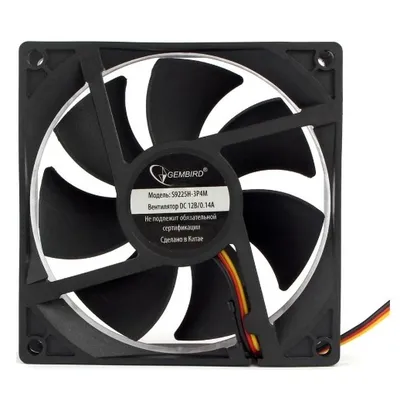Вентилятор Gembird S9225H-3P4M, 92×92×25 мм, 2000 об/мин, 3-pin/Molex
