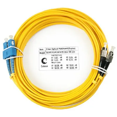 Патч-корд оптический Cabeus FOP(d)-9-SC-FC-10m, duplex SC-FC, 9/125 SM, 10 м, LSZH
