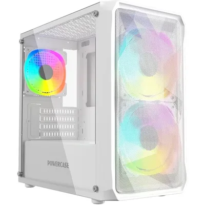 Корпус ПК Powercase CMMAW-A3, mATX, TG, белый