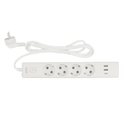 Удлинитель PowerCube PC-6-2M, 4 розетки, 3×USB, 1.9м